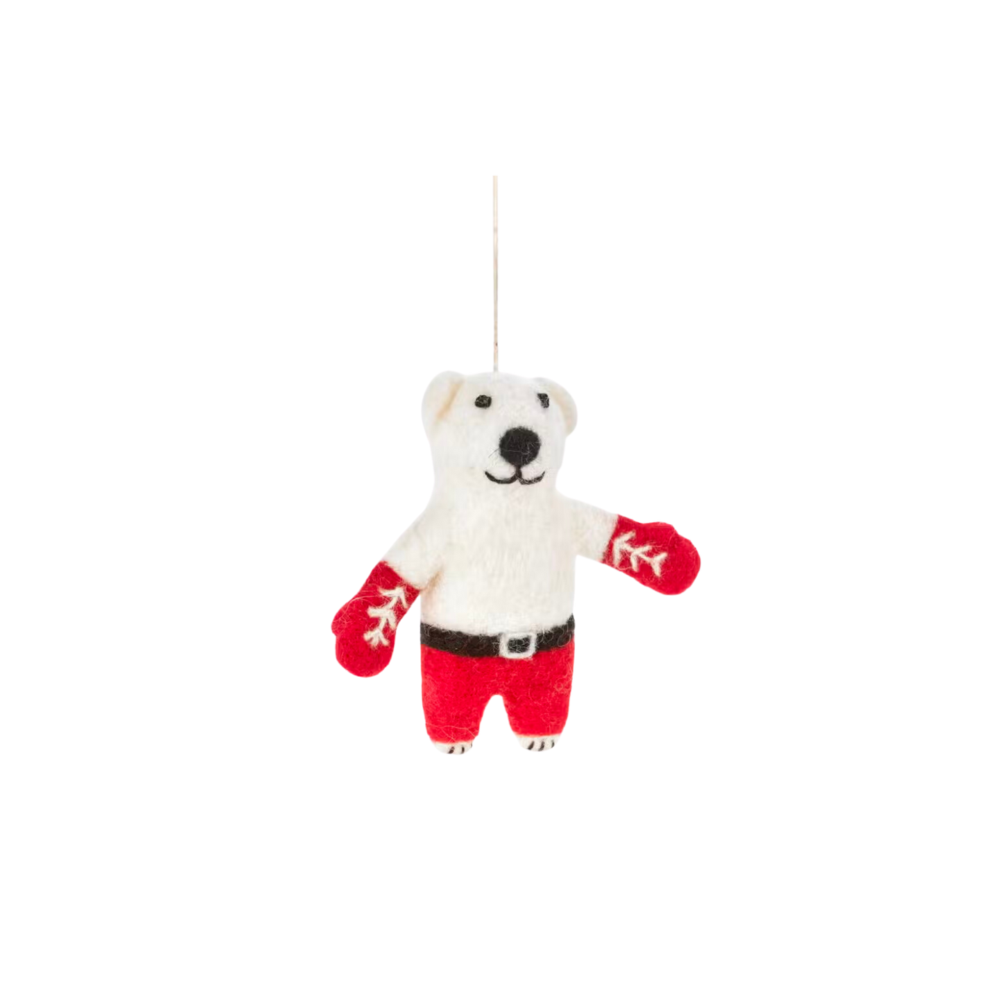 Felt Tree Decoration - Boxing Polar Bear