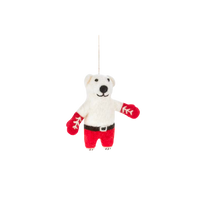Felt Tree Decoration - Boxing Polar Bear