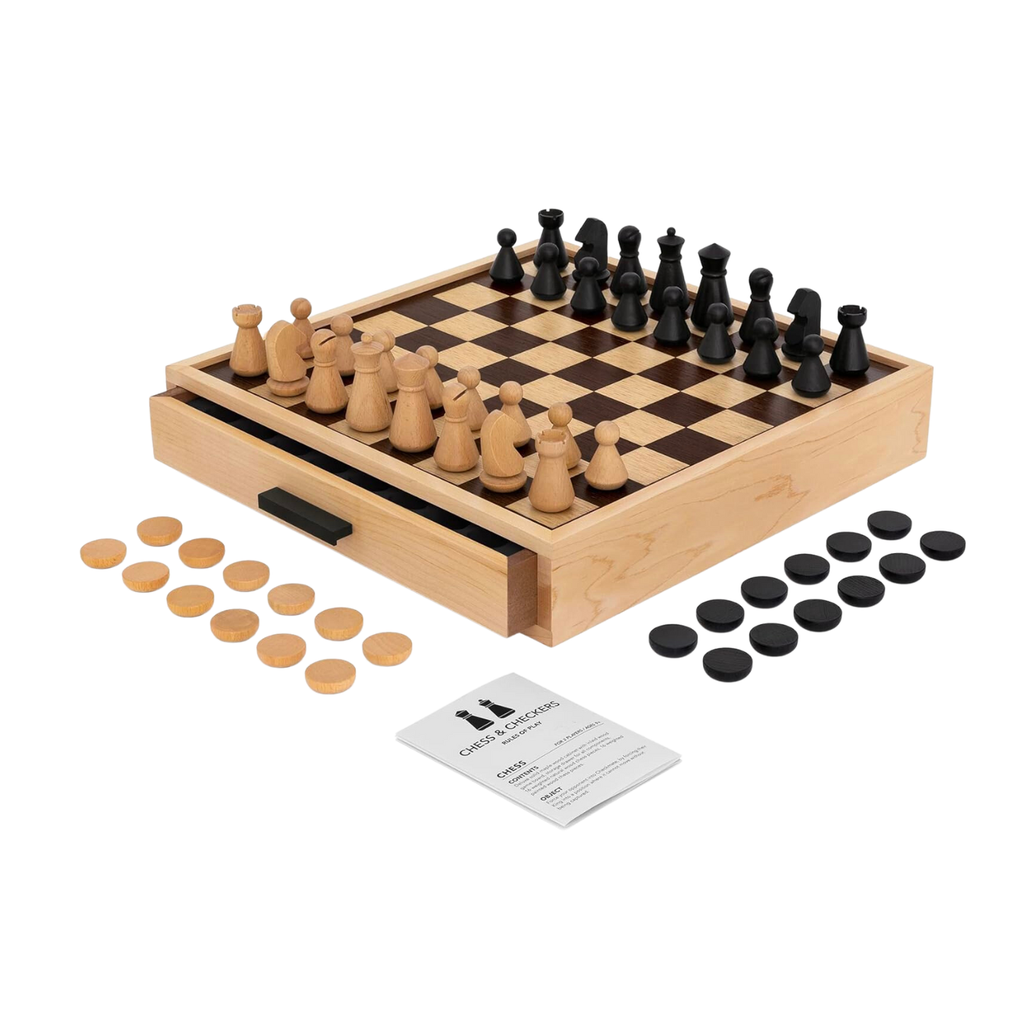Luxury wooden Chess and Checkers set