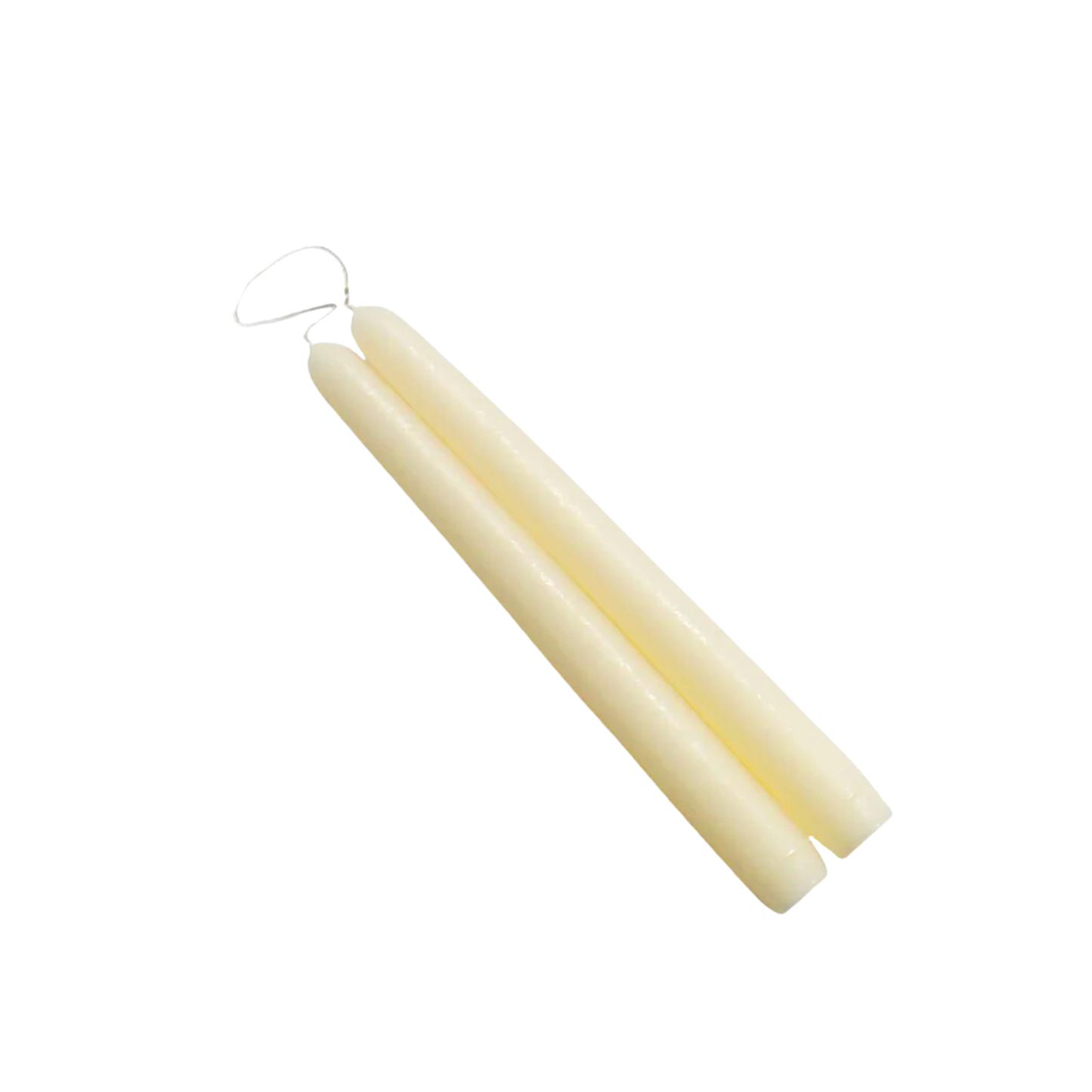 12 inch Off White Taper Candle Pair